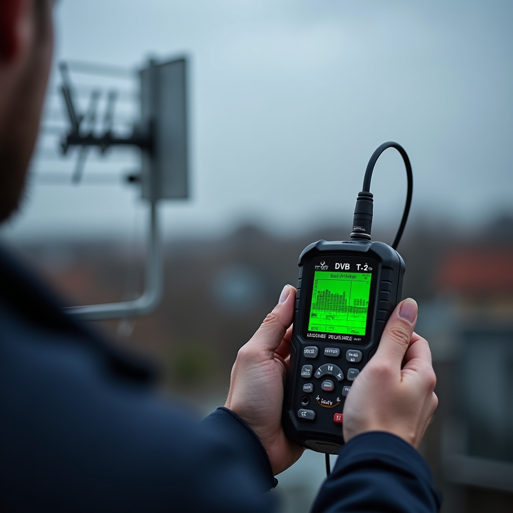 Ustawianie anteny DVB-T2 z pomiarem sygnału